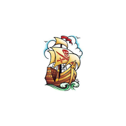 Vintage Pirate Ship Temporary Tattoo