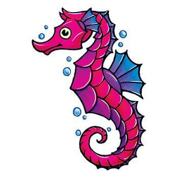 Vintage Seahorse Temporary Tattoo