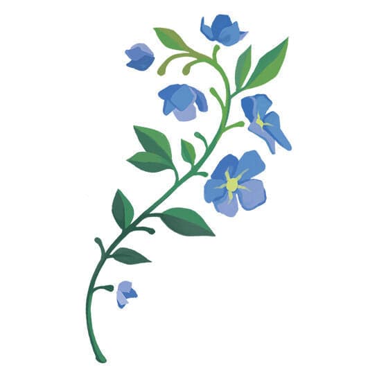 Violet Floral Temporary Tattoo