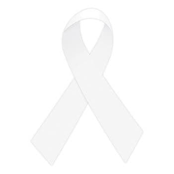 White Awareness Ribbon Temporary Tattoo