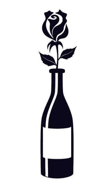 Rose Wine Bottle Temporary Tattoo