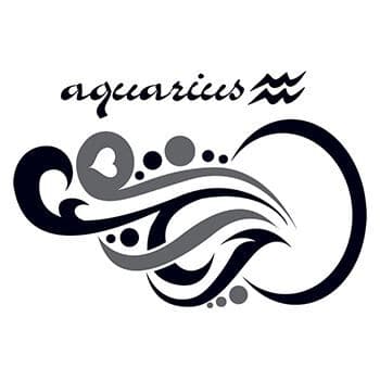 Zodiac: Aquarius Design Temporary Tattoo