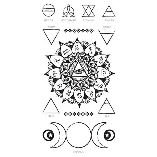 Zodiac Eye of Providence Temporary Tattoo